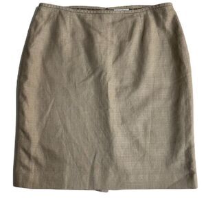Calvin Klein Tan Beige Linen/Cotton Blend Lined Pencil Skirt Womens Plus Sz 16